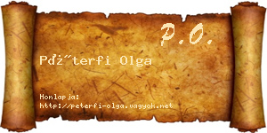 Péterfi Olga névjegykártya