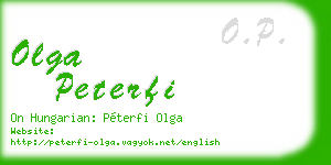 olga peterfi business card
